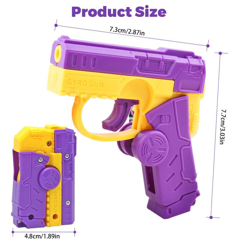 3D Gravity Mini Fidget Pistol Toy,Fingertip Top for Entertainment Rotation,Sensory Toy with Pistol Simulated Mechanical Sound,Relieves Adult Stress,Suitable for Relieving ADHD Anxiety,Best Gift for Adults and Children