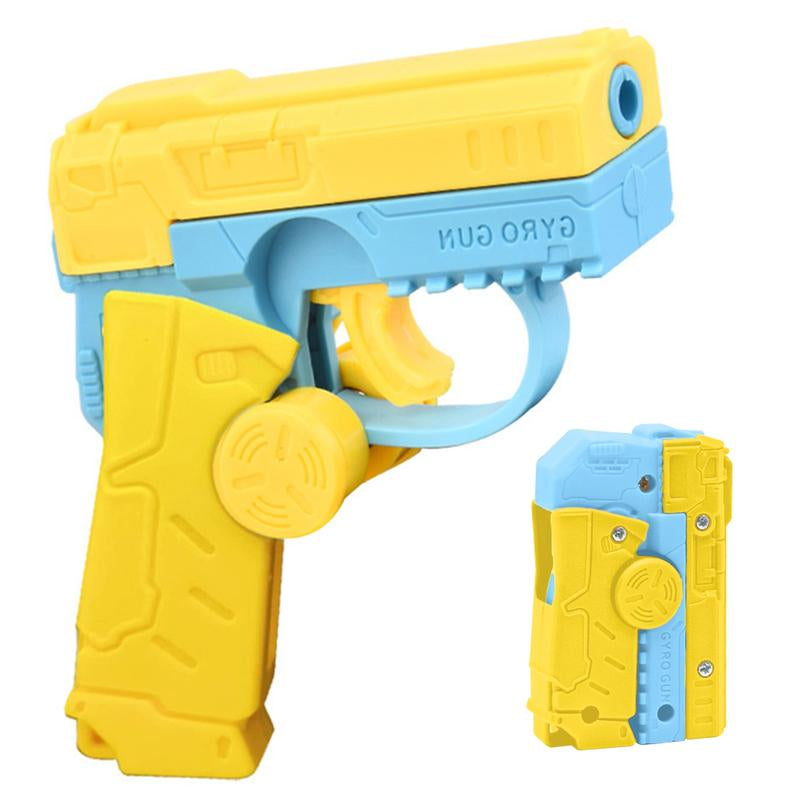 3D Gravity Mini Fidget Pistol Toy,Fingertip Top for Entertainment Rotation,Sensory Toy with Pistol Simulated Mechanical Sound,Relieves Adult Stress,Suitable for Relieving ADHD Anxiety,Best Gift for Adults and Children